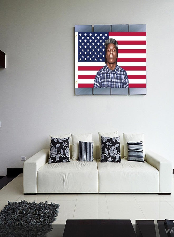 MAGJIUKE Rapper Rocky American Flag Tapestry 3x5 Ft - rap Asap USA Poster for Bedroom Living Room Funny Decor - Image 4